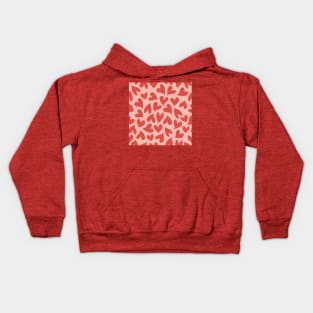 Seamless red hearts pattern Kids Hoodie